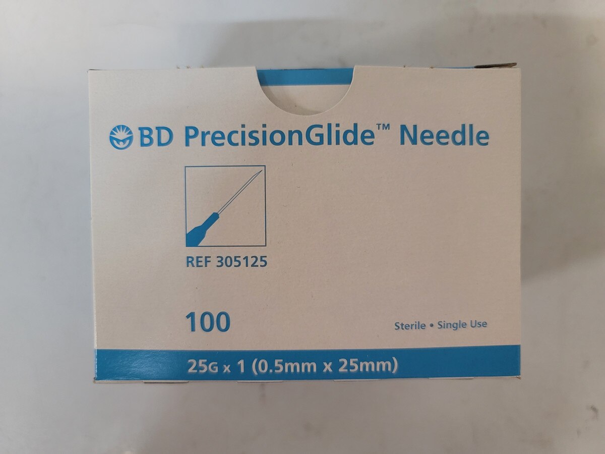 BD General-Use Hypodermic Needles, 25 G x 1 in, 100 Needles/Pack