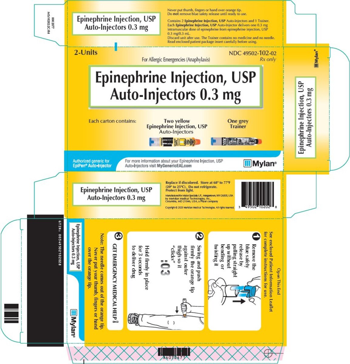 Epinephrine 0.3 mg/0.3 mL Auto-Injector, 2 Units/Pack