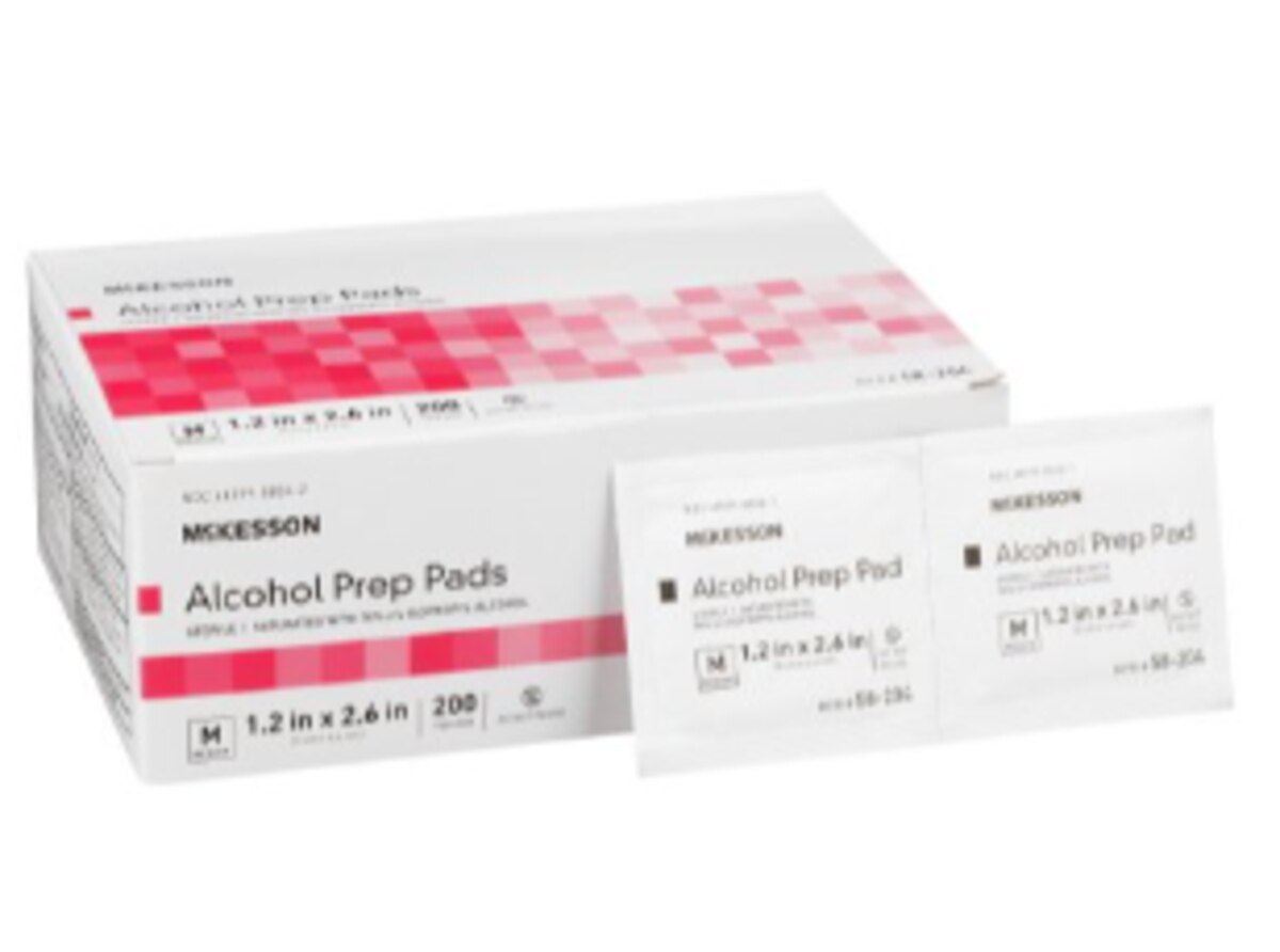 70% Isopropyl Alcohol Prep Pads, Medium, Sterile, Individually Packaged, 200/Box